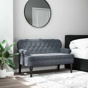 vidaXL Παγκάκι με Πλάτη Σκούρο Γκρι 119,5x64,5x75 εκ. Βελούδινο