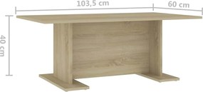 vidaXL Τραπεζάκι Σαλονιού Sonoma Δρυς 103,5 x 60 x 40 εκ. Μοριοσανίδα