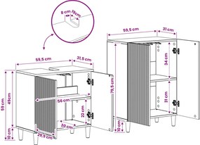 vidaXL Σετ Ντουλαπιών Μπάνιου 2 Τεμαχίων ARNHEM Sonoma Δρυς