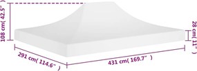 vidaXL Κάλυμμα Τέντας Εκδηλώσεων Λευκό 4,5 x 3 μ. 270 γρ/μ²