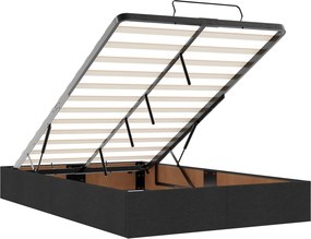 vidaXL Κρεβάτι Ottoman με Στρώμα και LED Μαύρο 120 x 190 cm Ύφασμα