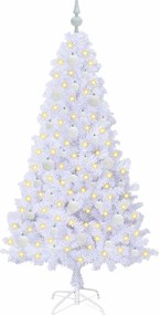 vidaXL Τεχνητό Χριστουγεννιάτικο Δέντρο Λευκό 150 cm PVC και Ατσάλι