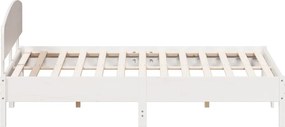 vidaXL Σκελετός Κρεβ. Χωρίς Στρώμα Λευκό 200x200 εκ Μασίφ Πεύκο