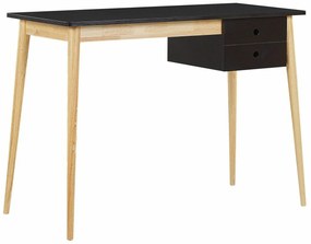 Τραπέζι γραφείου Berwyn 207, Με συρτάρια, 77x106x48cm, 16 kg, Μαύρο, Ανοιχτό χρώμα ξύλου, Ξύλο: Πεύκο | Epipla1.gr