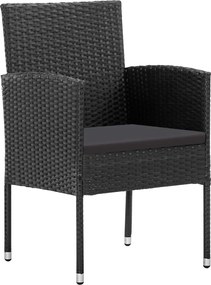 vidaXL Σετ Τραπεζαρίας Κήπου 5 Τεμαχίων Μαύρο