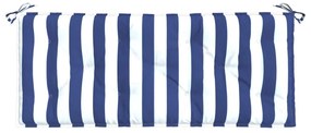 vidaXL Μαξιλάρια Πάγκου 2 τεμ. Μπλε & Λευκό Ριγέ 120x50x7εκ Υφασμάτινα