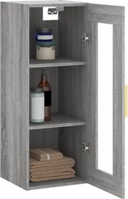 vidaXL Ντουλάπι Τοίχου Γκρι Sonoma 34,5 x 34 x 90 εκ.