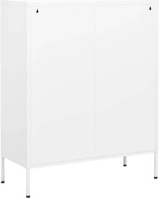 vidaXL Ντουλάπι Αποθήκευσης Λευκό 80 x 35 x 101,5 εκ. Ατσάλινο
