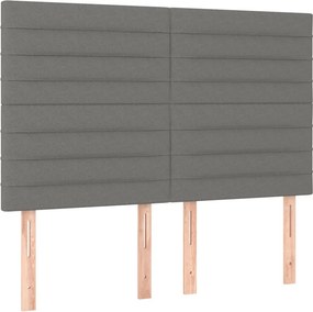 vidaXL Κρεβάτι Boxspring με Στρώμα Σκούρο Γκρι 140x200 εκ Υφασμάτινο