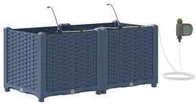 vidaXL Ζαρντινιέρες κήπου Γκρι 80 x 40 x 37.5 cm Ατσάλι