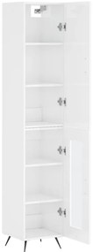 vidaXL Ντουλάπι Γυαλ. Λευκό 34,5 x 34 x 180 εκ. από Επεξεργασμένο Ξύλο