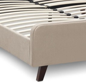 Κρεβάτι Ovelia Megapap υφασμάτινο χρώμα μπεζ 140x190εκ.