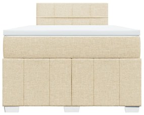 Κρεβάτι Boxspring με Στρώμα Κρεμ 120x200 εκ. Υφασμάτινο - Κρεμ