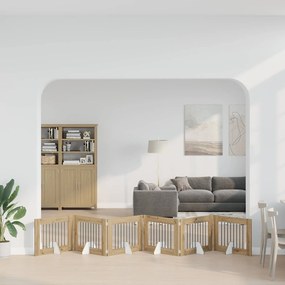vidaXL Στερεωμένη γυαλιστερή πύλη για σκύλους 6 τμχ. Artisan Δρυς