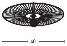 Πλαφονιέρα Φωτιστικό Οροφής 40cm E27 40W IP20 Zambelis-19253-Μαύρο 19253
