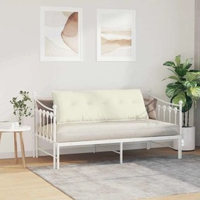 vidaXL Μαξιλάρι Πλάτης Κρεμ 140 x 50 cm Υφασμάτινο Κορντουρά