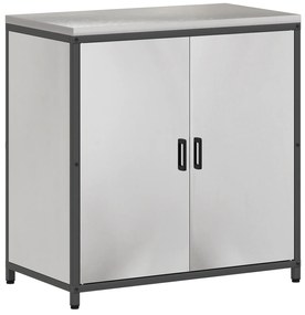vidaXL Σετ Αποθήκευσης Κουζίνας με ράφι 2 pcs Ασημί 150 x 50 x 92 εκ.