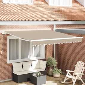 vidaXL Μηχανική Ανασυρόμενη Τέντα Μπεζ 350x250 cm