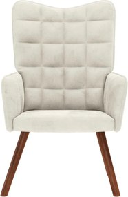 vidaXL Πολυθρόνα Relax Λευκό Κρεμ Βελούδινη