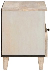 vidaXL Κομοδίνο 2 pcs Μπεζ 40 x 33 x 46 εκ. Μασίφ ξύλο μάνγκο