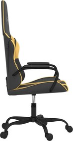 vidaXL Καρέκλα Gaming Μαύρο/Χρυσό από Συνθετικό Δέρμα
