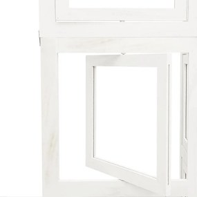 vidaXL Διαχωριστικό Χώρου με 6 Πάνελ Λευκό από Μασίφ Ξύλο Παυλώνιας