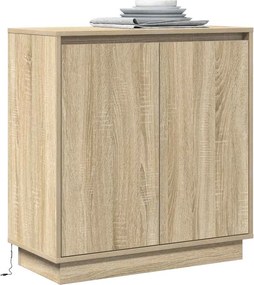 vidaXL Πλευρικό Τραπέζι LED Sonoma Δρυς 71 x 34,5 x 75 εκ.