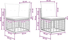 vidaXL Σειρά Καναπέ Εξωτερικού Μαύρο Πολυεστέρας