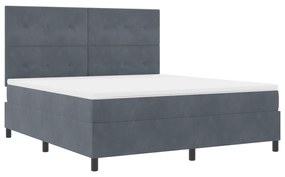 vidaXL Κρεβάτι Box Spring με Στρώμα Σκούρο Γκρι Super King Βελούδο