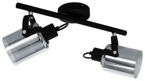 Φωτιστικό Οροφής-Σποτ Berregas 99053 Black-Clear Eglo Metal, Glass