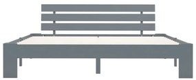 vidaXL Πλαίσιο Κρεβατιού Γκρι 160 x 200 εκ. από Μασίφ Ξύλο Πεύκου