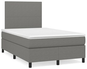 ΚΡΕΒΑΤΙ BOXSPRING ΜΕ ΣΤΡΩΜΑ &amp; LED ΣΚ.ΓΚΡΙ 120X190ΕΚ. ΥΦΑΣΜΑΤΙΝΟ 3270184