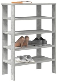 Ράφι παπουτσιών Γκρι μπετόν 61x32x87,5 cm Κατασκευασμένο ξύλο - Γκρι