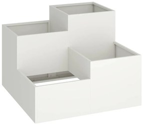 vidaXL Γλάστρα Κήπου Λευκό 100 x 100 x 60 εκ. Ατσάλι