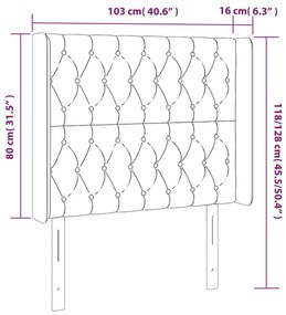 Κεφαλάρι με Πτερύγια Ροζ 103x16x118/128 εκ.Βελούδινο - Ροζ