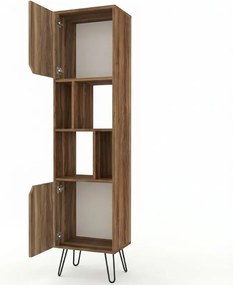 Βιβλιοθήκη Norma Megapap χρώμα καρυδί 45x35x184εκ.