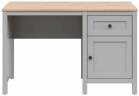 Τραπέζι γραφείου Boston DZ103, Με συρτάρια, Με πόρτες, 78x120x60cm, 43 kg, Ανοιχτό χρώμα ξύλου, Γκρι | Epipla1.gr