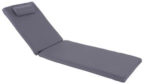 SUNBED CUSHION SIFNOS TEXTLINE GREY ΗΜ11234.30T 196(117+1+78)x58x6Ηcm.