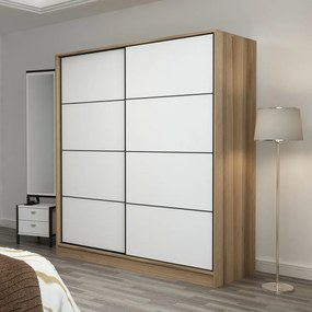 Διφυλλη Ντουλαπα Συρομενη Λευκο/Χρυσο KALEO 52x180x190