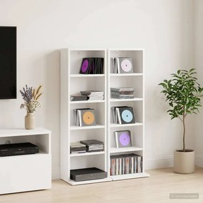 vidaXL Ντουλάπα CD 2 τμχ. Λευκό 33 x 23,5 x 97,5 εκ.