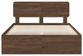 vidaXL Σκελετός Κρεβατιού Καφέ δρυς 140 x 200 cm Στερεά ξυλεία πεύκου