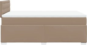 vidaXL Κρεβάτι Boxspring με Στρώμα Καπουτσίνο 120x200εκ.από Συνθ.Δέρμα