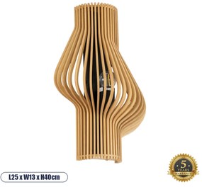 02174 GloboStar® GLOBOSTAR® MIHIRO 02174 Boho Φωτιστικό Τοίχου - Απλίκα με Ντουί 1 x E27 AC 220-240V IP20 - Μπεζ - Μ25 x Π13 x Υ40cm