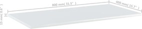 vidaXL Ράφια Βιβλιοθήκης 8 τεμ. Γυαλ. Λευκό 80x40x1,5 εκ. Μοριοσανίδα