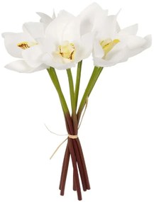 Τεχνητό Μπουκέτο Orchid 21151 26cm White GloboStar Ύφασμα