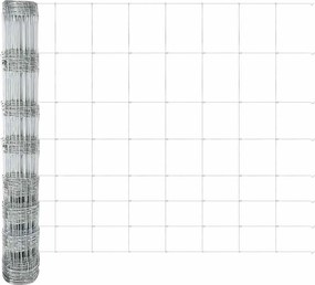 vidaXL Περίφραξη αγρού Ασημί 50 x 1 m Γαλβανισμένος χάλυβας