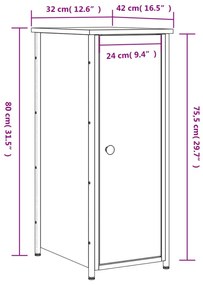 Κομοδίνα 2 τεμ. Sonoma Δρυς 32x42x80 εκ. από Επεξεργασμένο Ξύλο - Καφέ