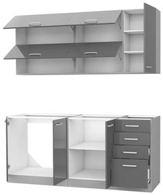 Σετ κουζίνας Upa 102, 180x50cm, 127 kg, Ινοσανίδες μέσης πυκνότητας, Πλαστικοποιημένη μοριοσανίδα | Epipla1.gr