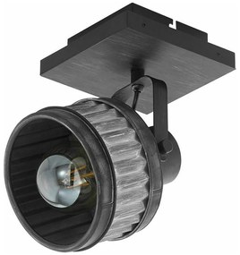 Φωτιστικό Οροφής - Σποτ 43444 Turrock 1/E27 Πατίνα Black-Grey Eglo Metal,Wood