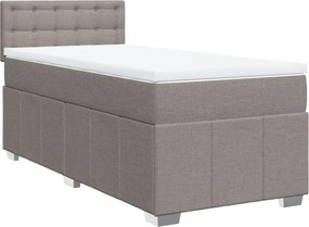 vidaXL Κρεβάτι Boxspring με Στρώμα Taupe 90x200 εκ. Υφασμάτινο